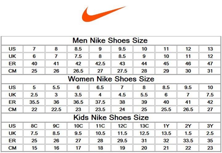 Nike Men S Big And Size Chart