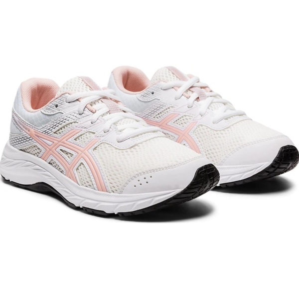 Asics Contend 6 GS Girls Running Shoes: White/Breeze | Mike Pawley Sports