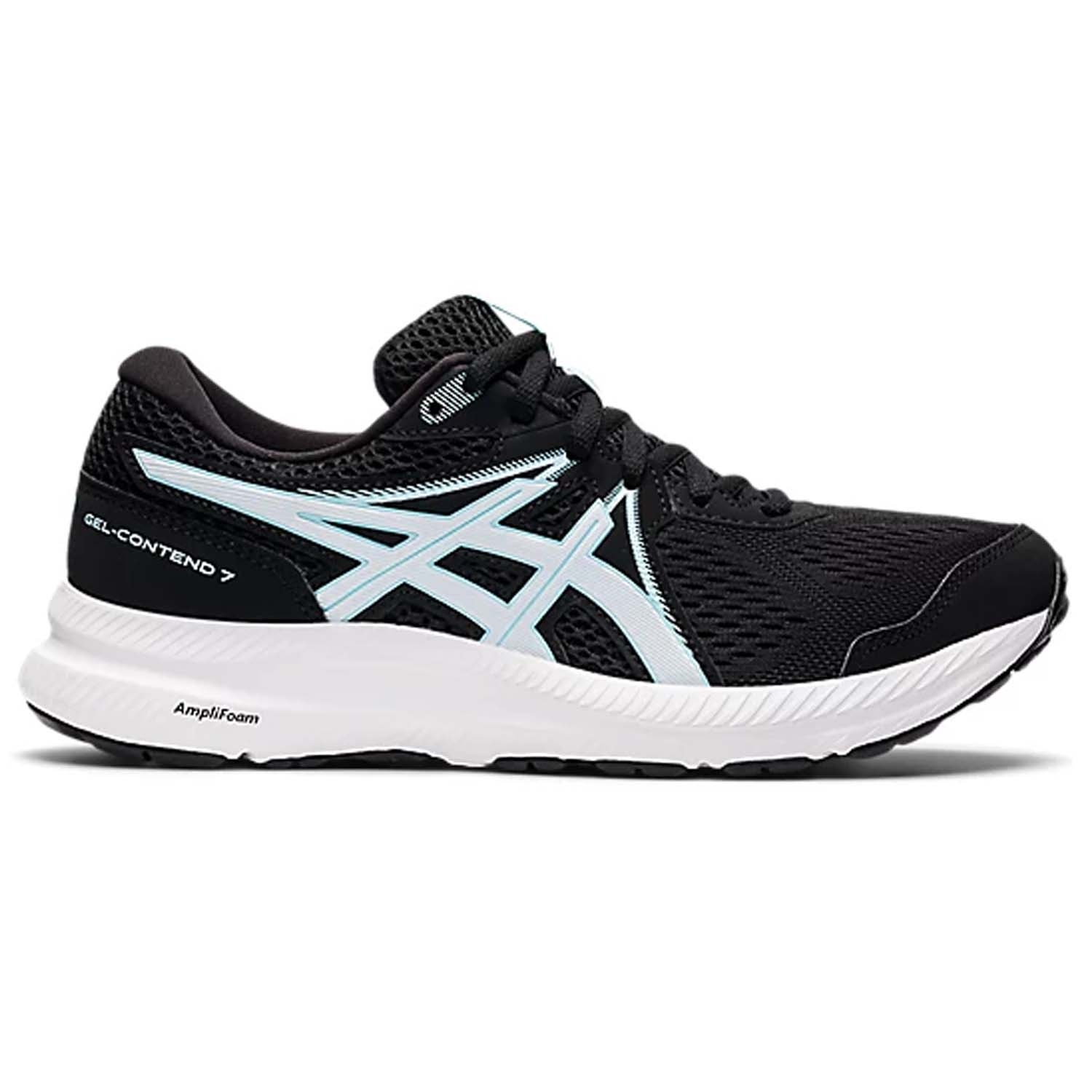 Asics Gel-Contend 7 Womens Running Shoes: Black/Clear Blue | Mike ...