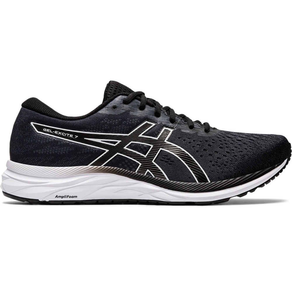 Asics Gel-Excite 7 Mens Running Shoes: Black/White | Mike Pawley Sports