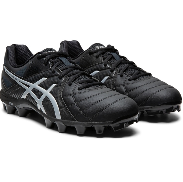 black and silver asics