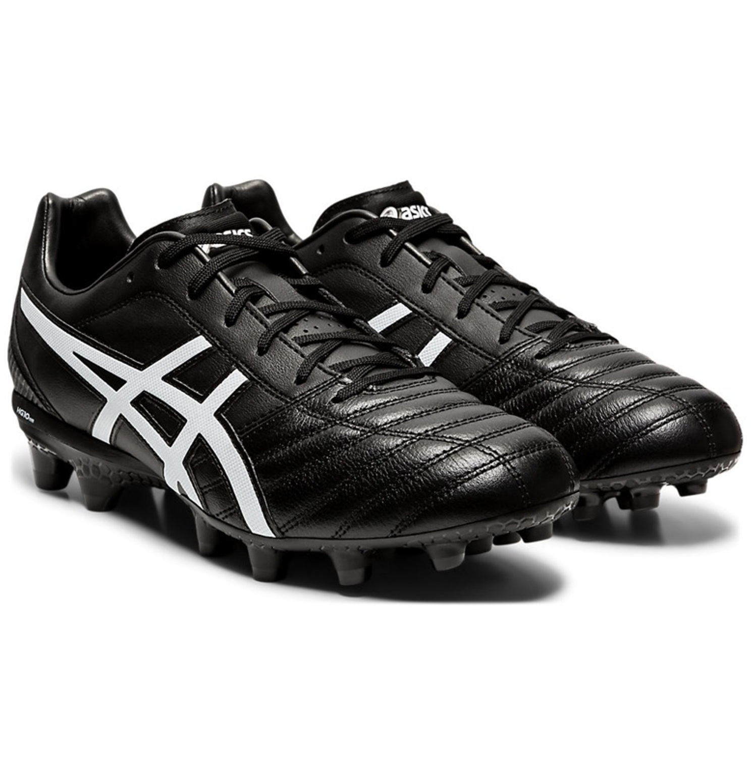 black and white asics football boots