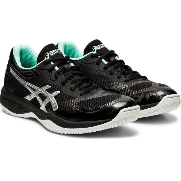 black and silver asics