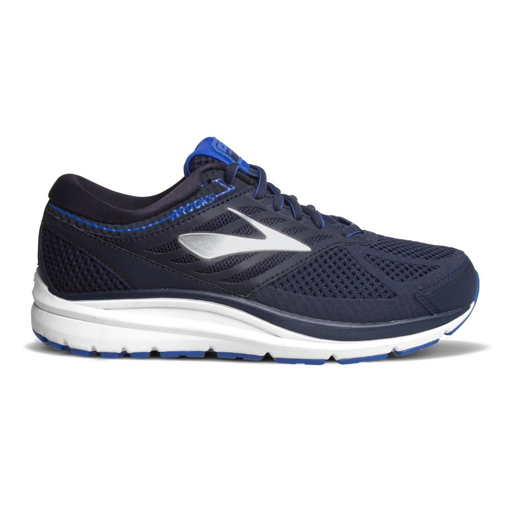 Brooks Addiction 13 (2E) Wide Mens Running Shoes: Navy/Silver/Electric ...