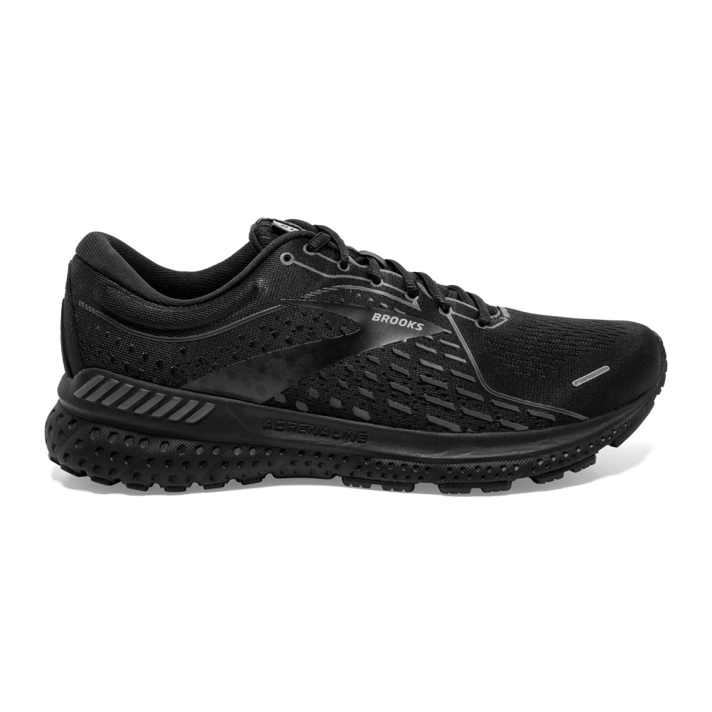 Brooks Adrenaline GTS 21 (2E) Wide Mens Running Shoes: Black/Black ...