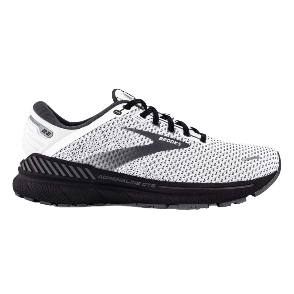 Brooks Adrenaline GTS 22 (D) Mens Running Shoes: White/Grey/Black: US ...