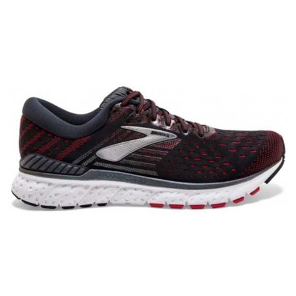 brooks red running shoes