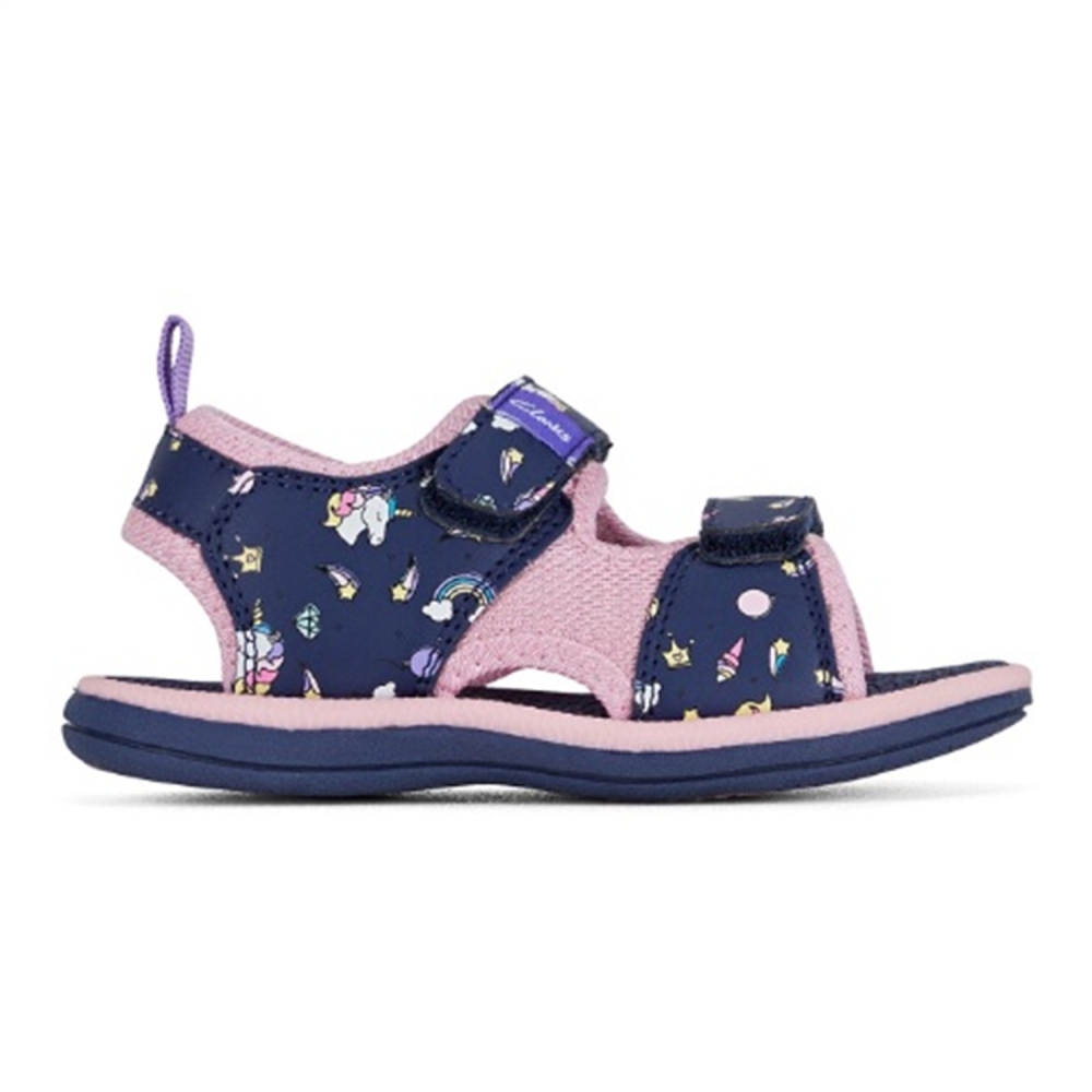 Clarks Frida Toddler Sandals: Navy/Pink 