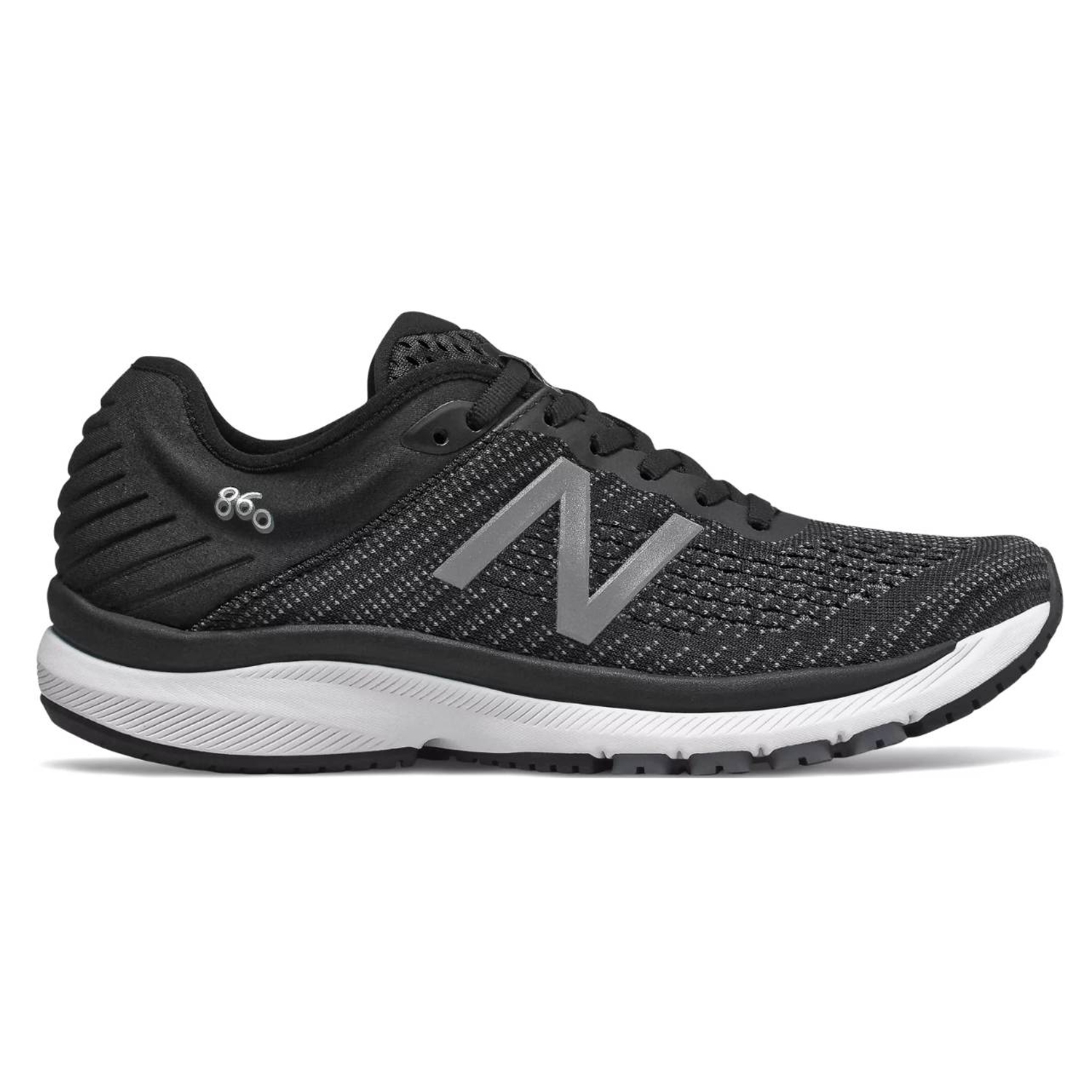 New Balance W860 v10 (D) Wide Womens Running Shoes: Black/White | Mike ...