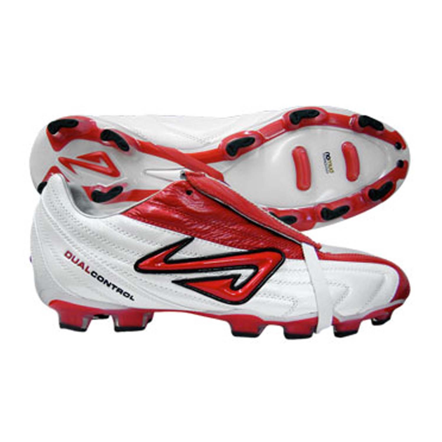 Nomis SNR Nine Pincer FG Football Boots: White/Red | Mike Pawley Sports